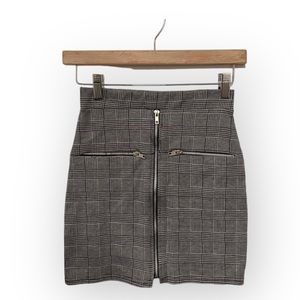 Boohoo Plaid Bodycon Mini Skirt